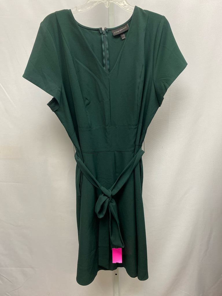 Size 18 Lane Bryant Green Short Sleeve Dress