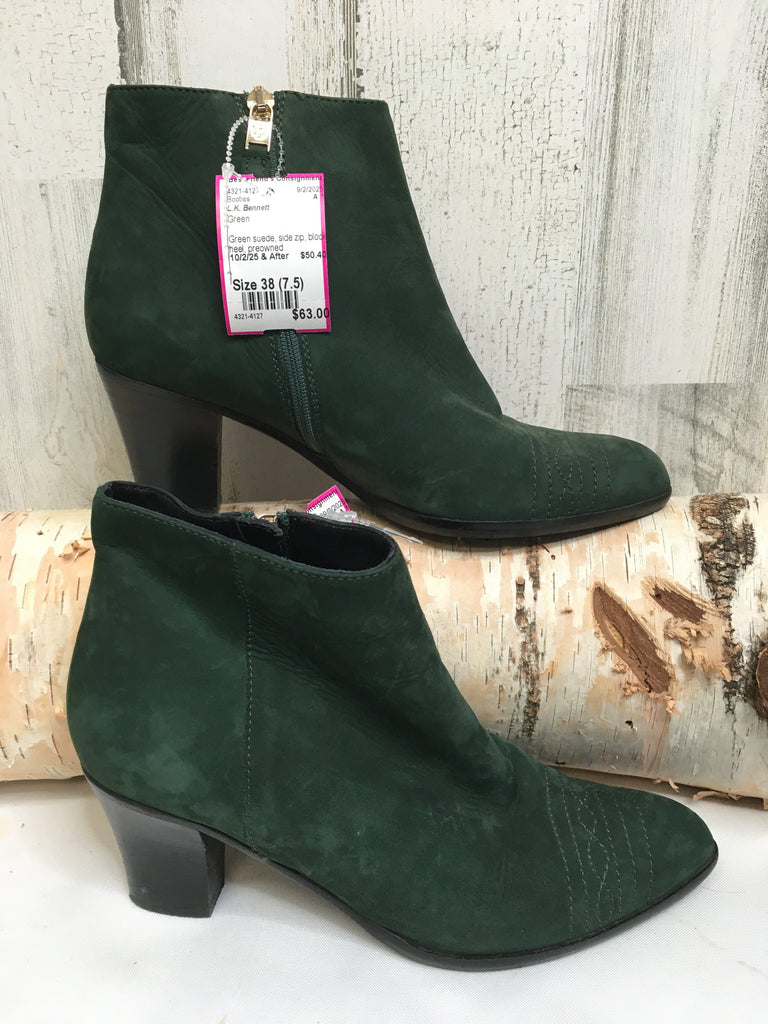 L.K. Bennett Size 38 (7.5) Green Booties