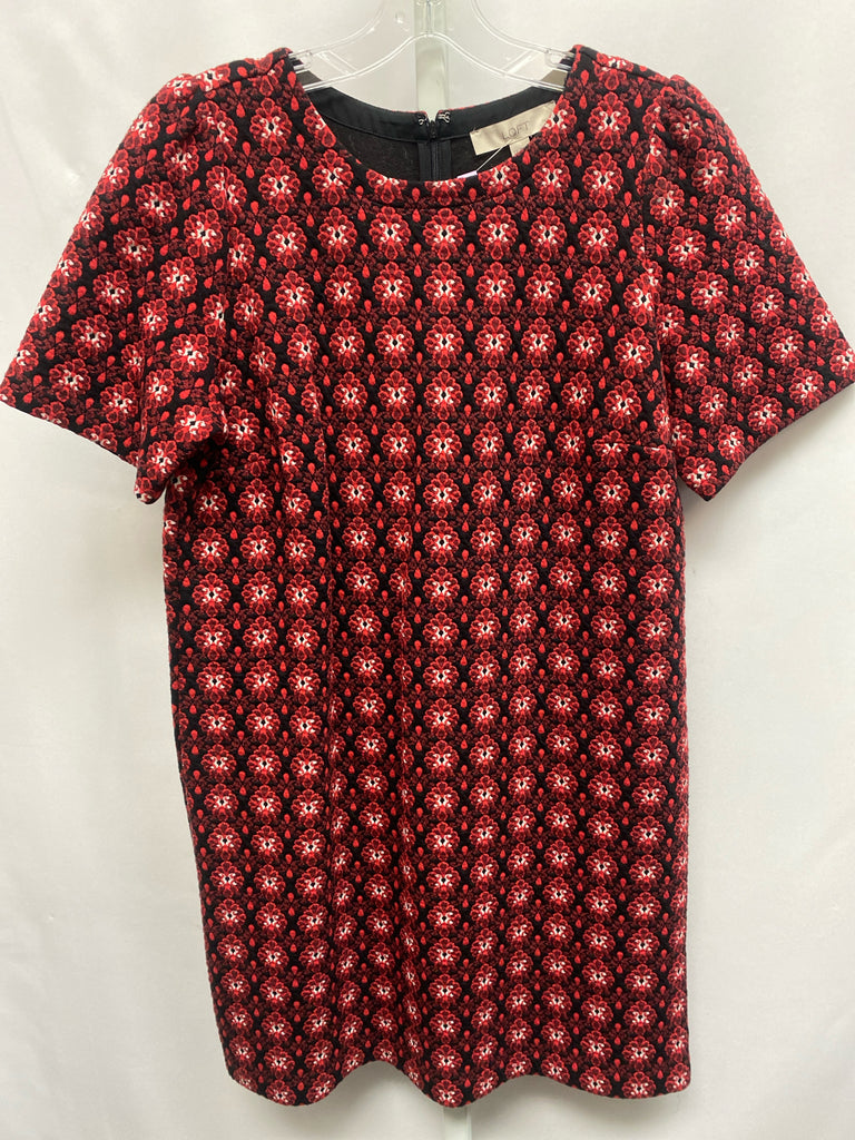 Size LP LOFT Red Print Short Sleeve Dress