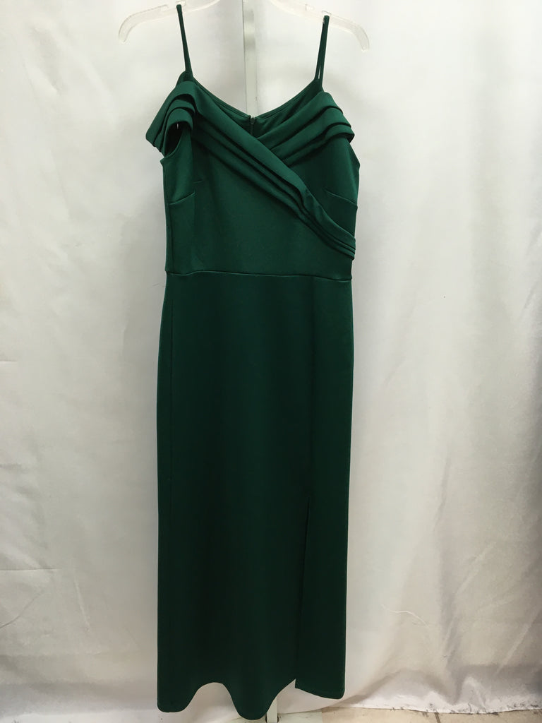 Size 12 Alexa Hunter Green Cold Shoulder Dress