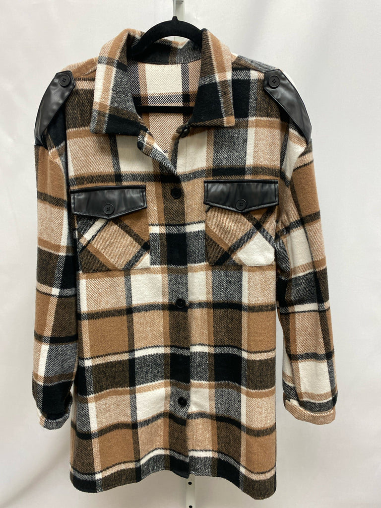 Size 2XL Brown Plaid Jacket/Outerwear