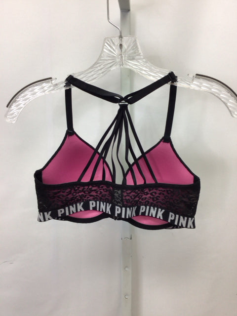 Size 34D Pink Black Bra