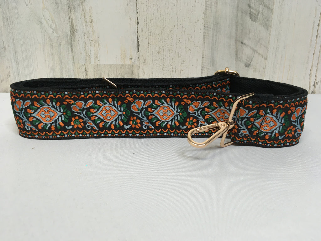 Orange Print Guitar Strap