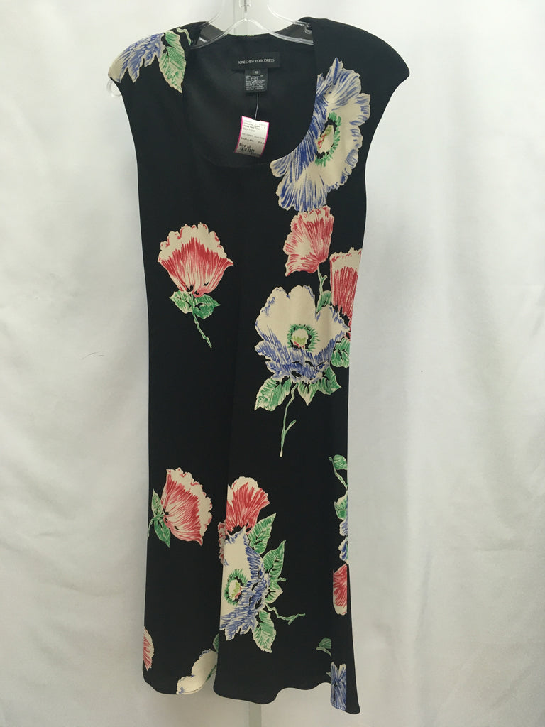 Size 10 Jones New York Black Floral Sleeveless Dress