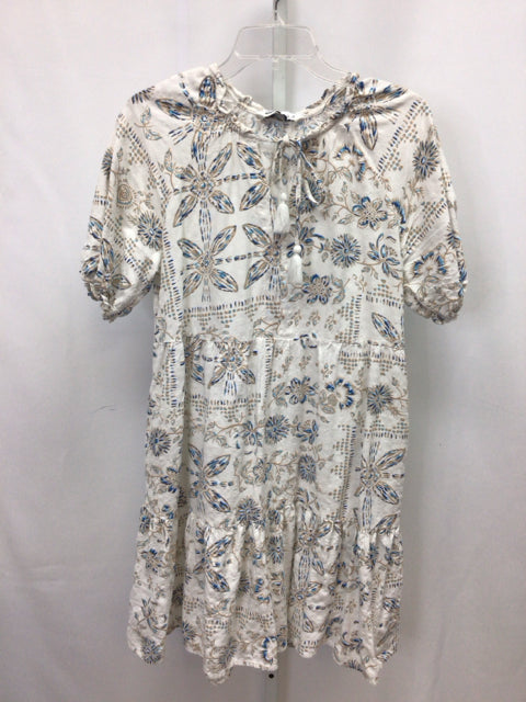 Size Medium Sonoma Cream/Blue Short Sleeve Dress