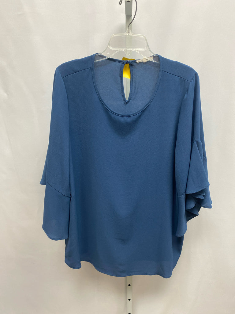 Pleione Size Large Blue 3/4 Sleeve Top