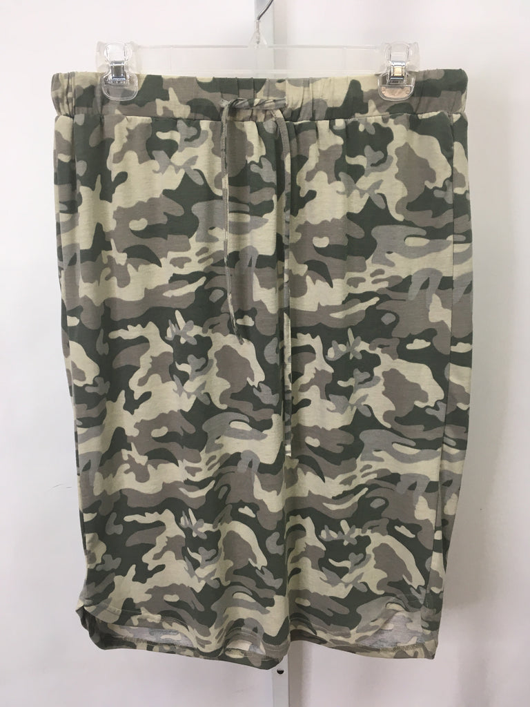 Size XL Tickled Teal Gray Camo Skirt