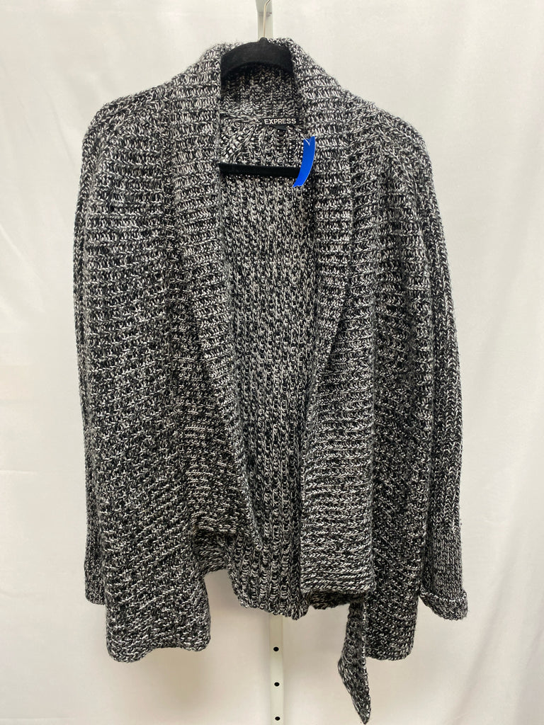 Express Size Medium Black/Gray Cardigan