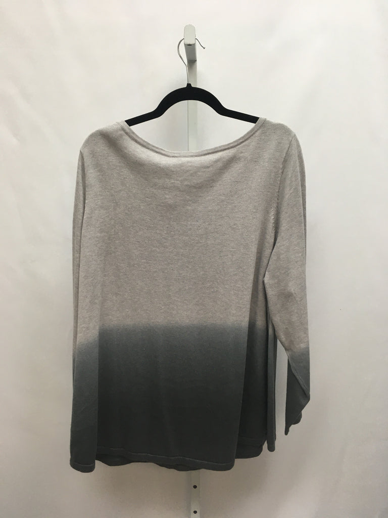 belle Size 2X Gray Long Sleeve Top
