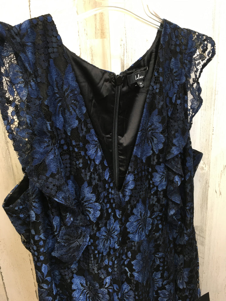 Size 2X Lulus Blue/Black Sleeveless Dress