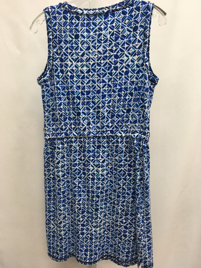 Size Medium Talbots Blue Print Sleeveless Dress