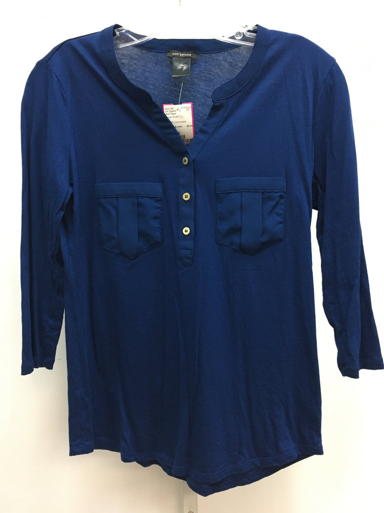 Ann Taylor Size XS Royal Blue 3/4 Sleeve Top