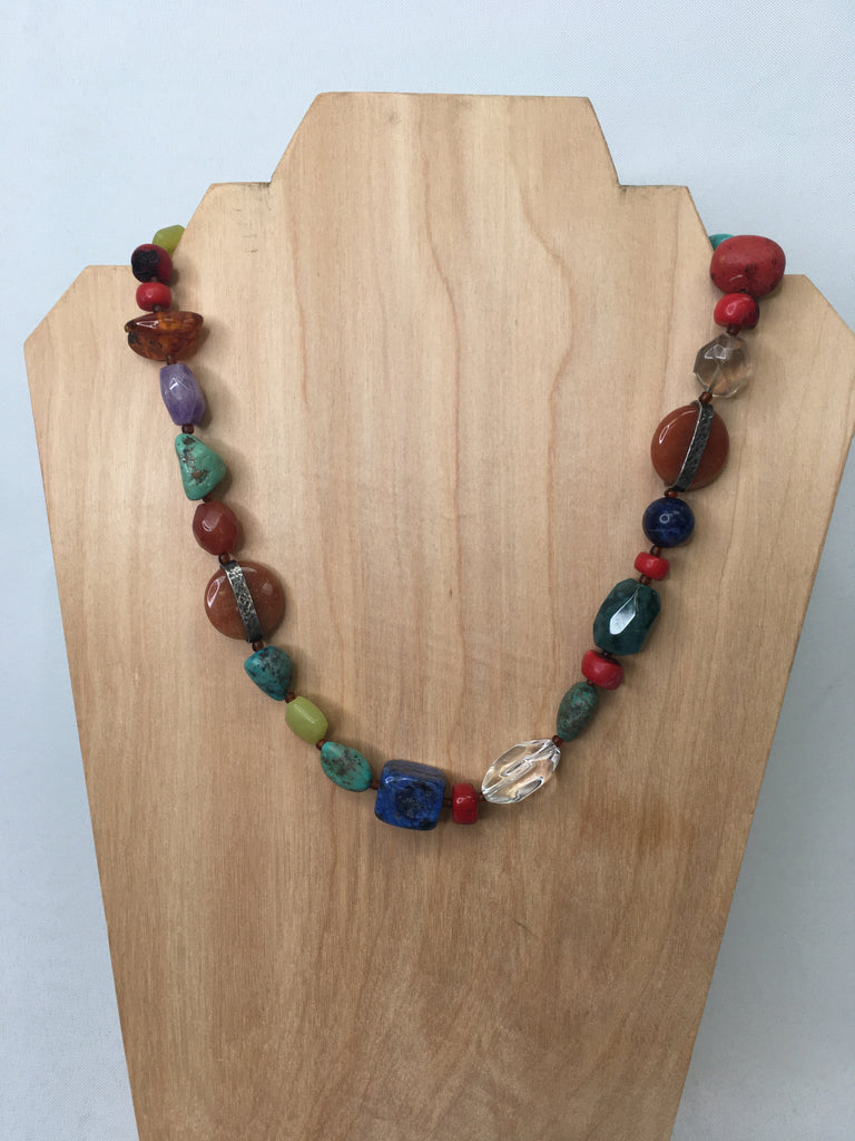 Multi-Color Sterling Silver Necklace