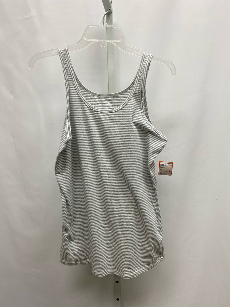 SO Size XL Gray/White Sleeveless Top