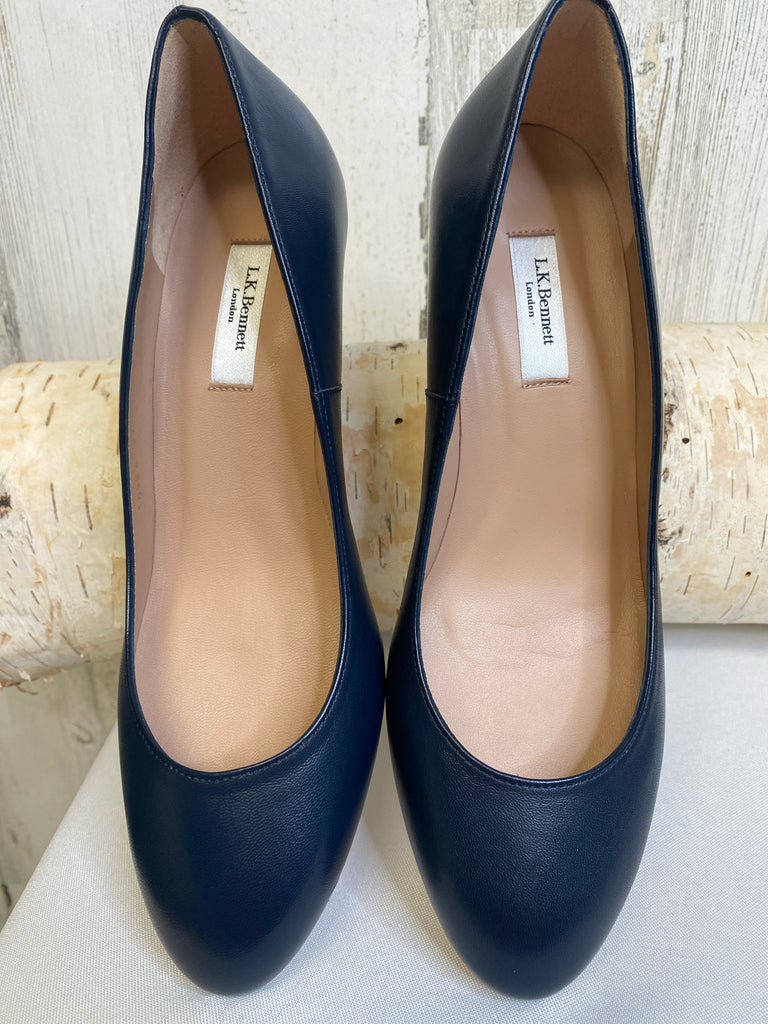 L.K. Bennett Size 37 (7) Navy Wedge