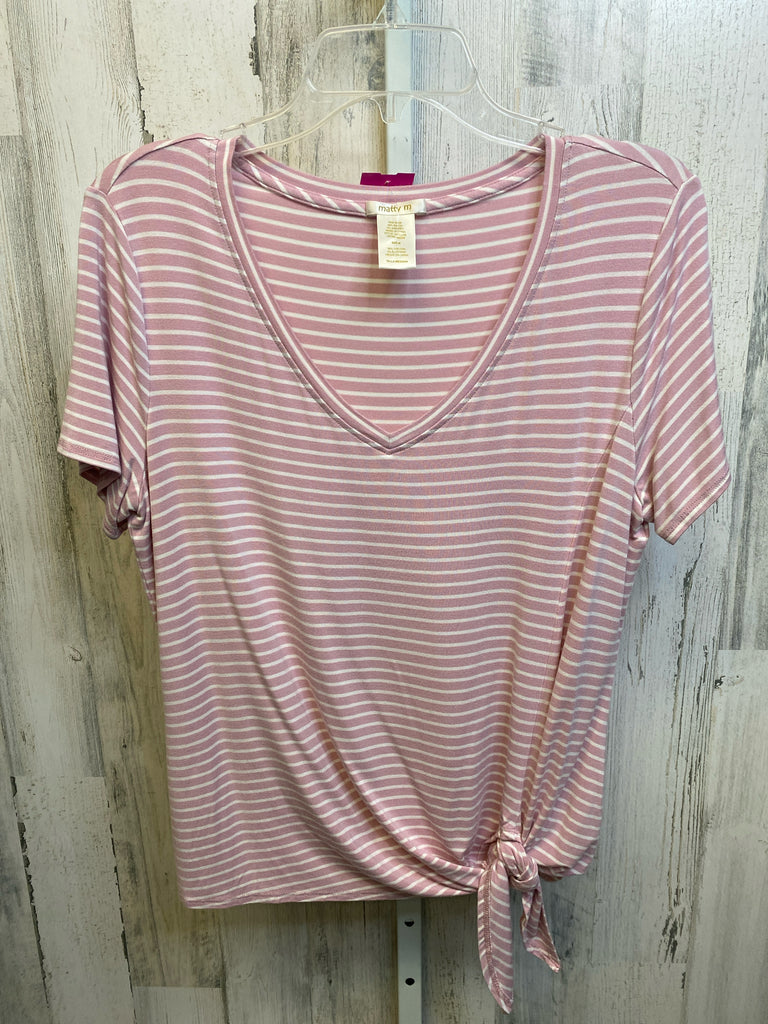 matty m Size Medium Pink/White Short Sleeve Top