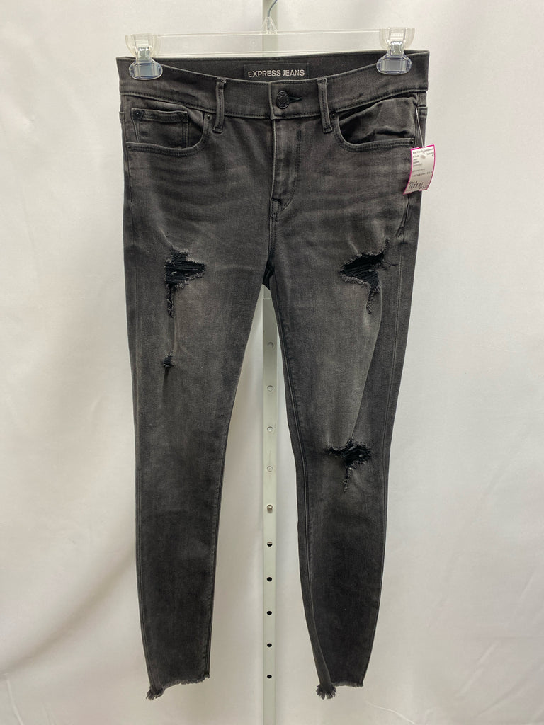 Express Size 4 Denim/Black Jeans