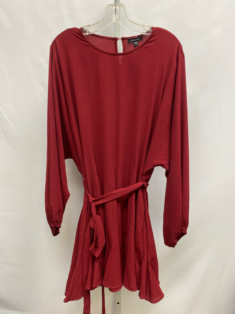 Size Large Mittoshop Burgundy Long Sleeve Dress