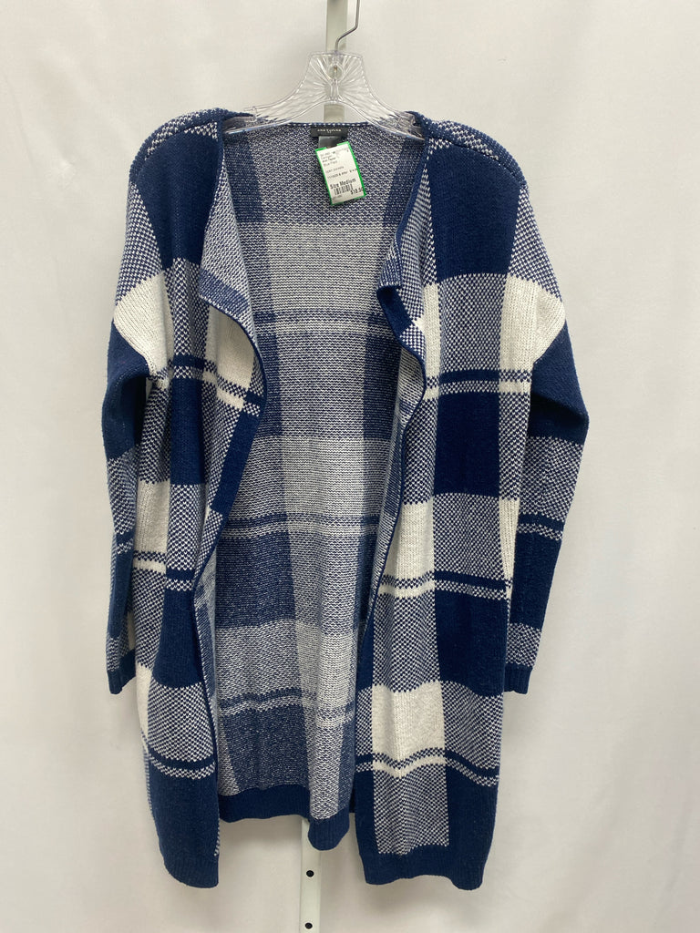 Ann Taylor Size Medium Blue Plaid Cardigan