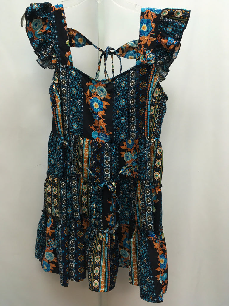 Size Small Blue Floral Sleeveless Dress