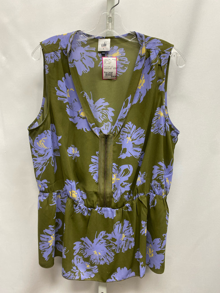 Cabi Size Large Army Green Sleeveless Top