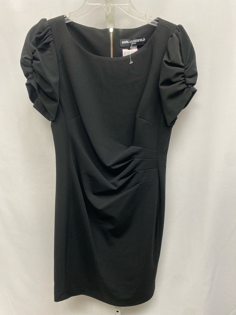 Karl Lagerfeld Size 8 Black Short Sleeve Dress