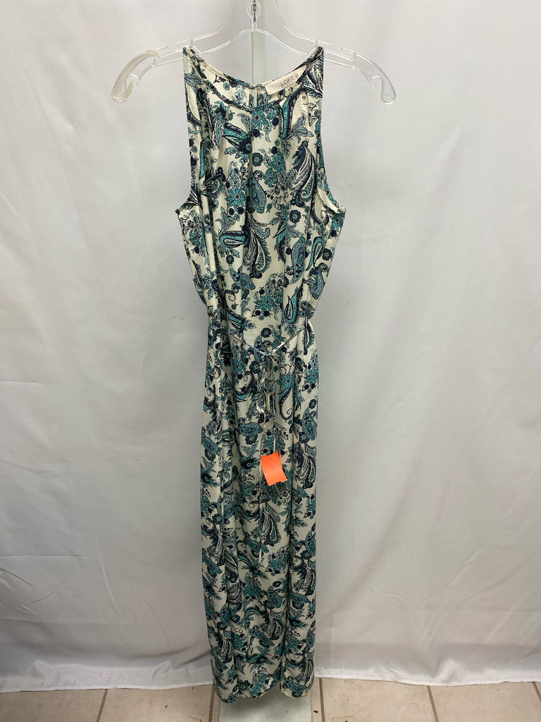 LOFT Size 2 Teal Paisley Maxi Dress