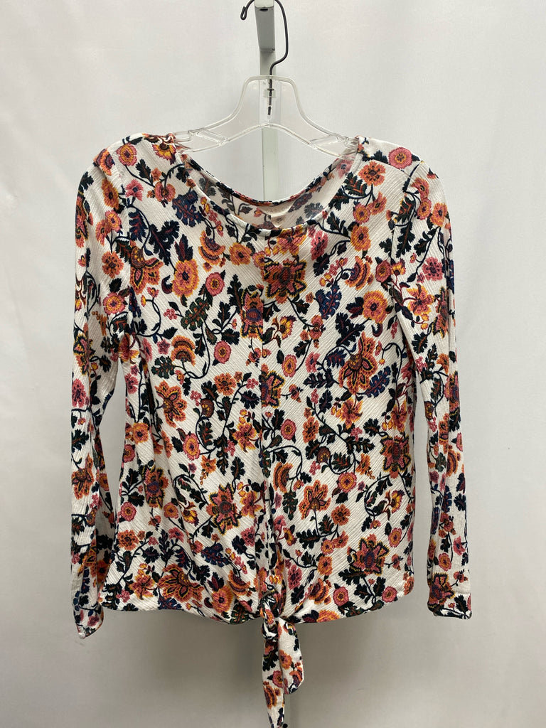 Caslon Size Small White/Multi Long Sleeve Top