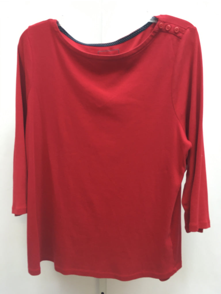 Charter Club Size XL Red 3/4 Sleeve Top