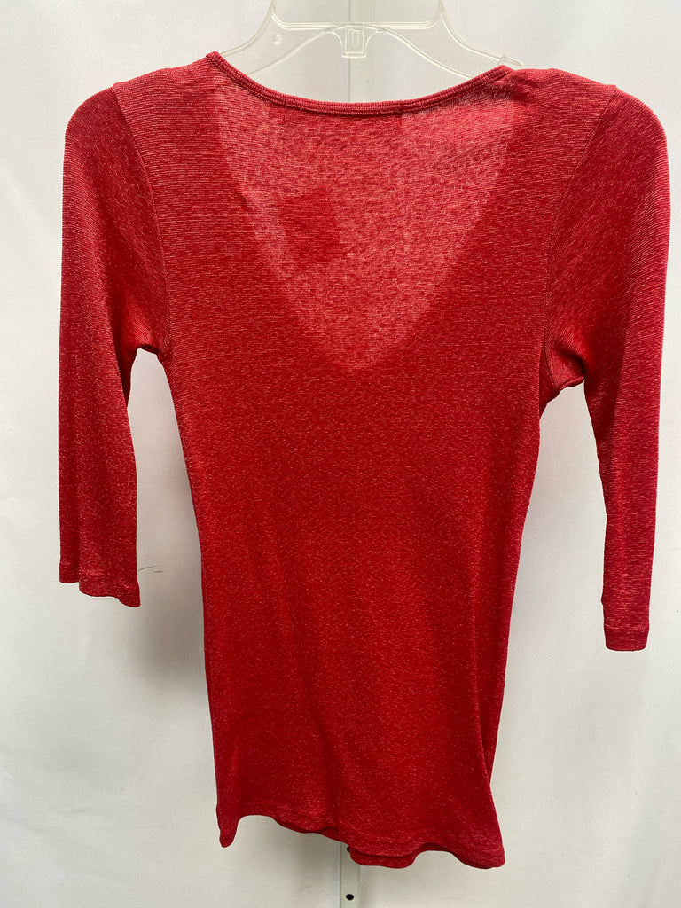 Michael Stars Size One Size Red Spkle 3/4 Sleeve Top