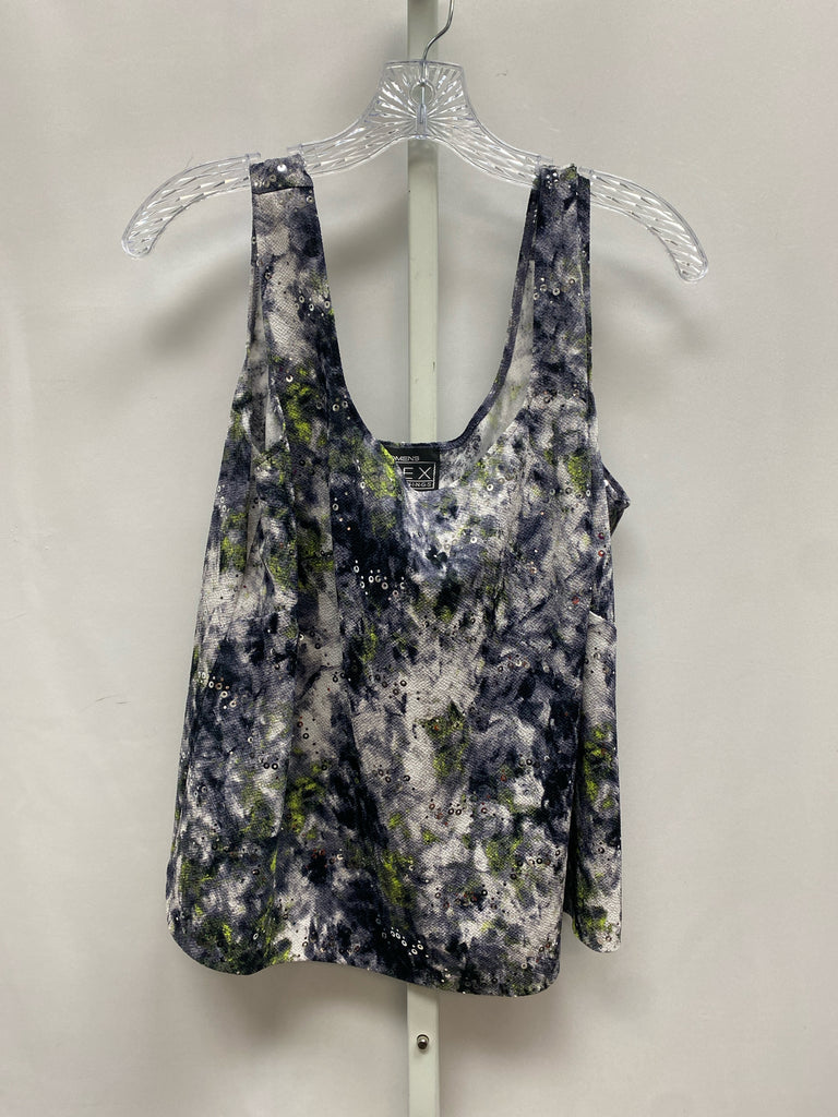 Alex Evenings Size 1X Gray Print Sleeveless Top