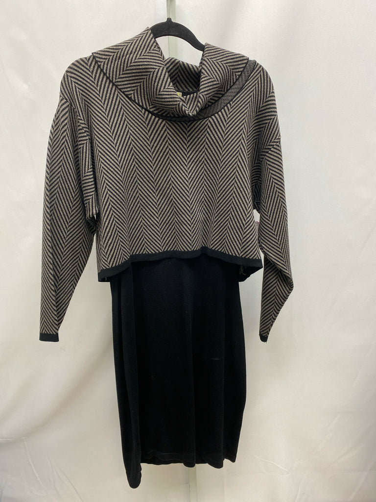 Size XL Taylor Black/Gray Long Sleeve Dress