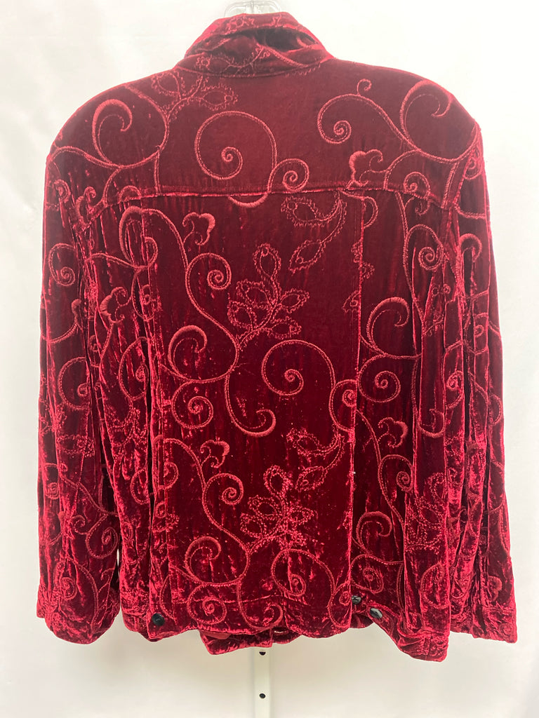 Chico's Size Chico's 1 (Medium) Burgundy Jacket/Top