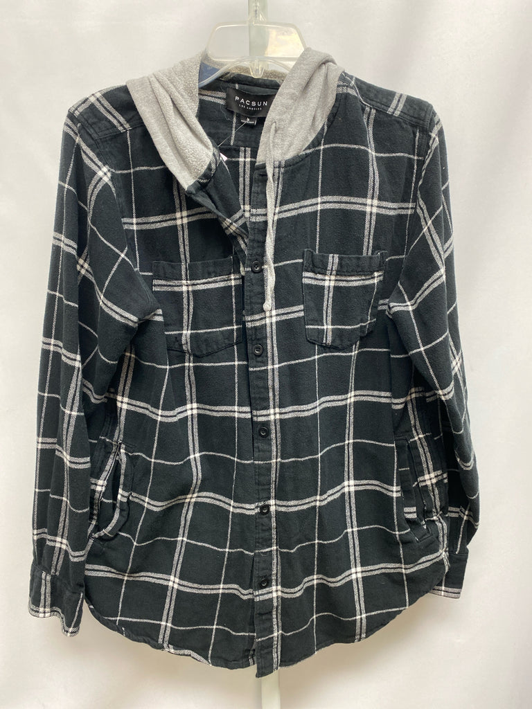 Pacsun Black Plaid Junior Top