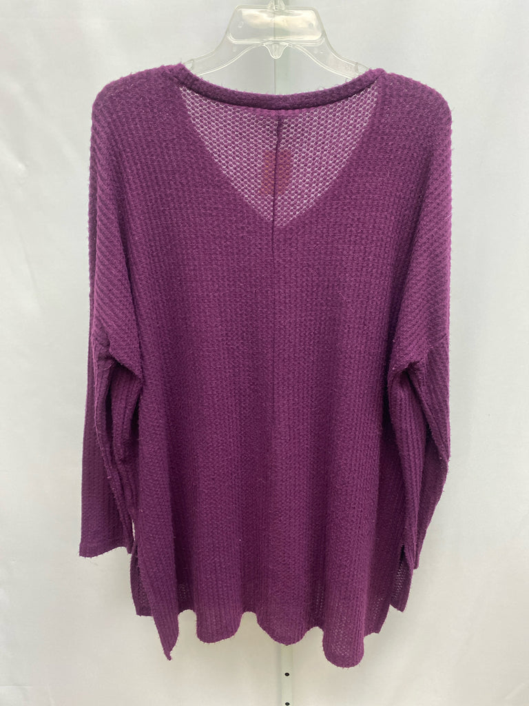 Zenana Size Large Purple Long Sleeve Top