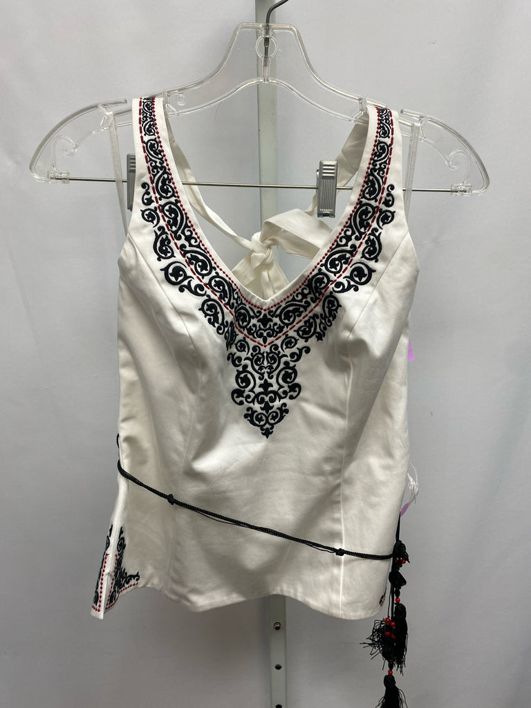 White House Black Market Size 6 White/Black Halter