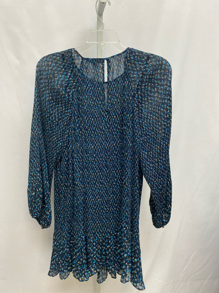 Size XL madewell Navy Floral Long Sleeve Dress