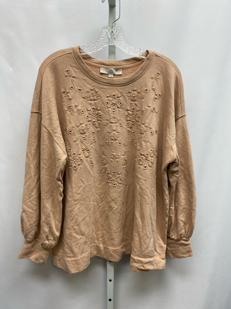 LOFT Size 14 Peach Long Sleeve Top