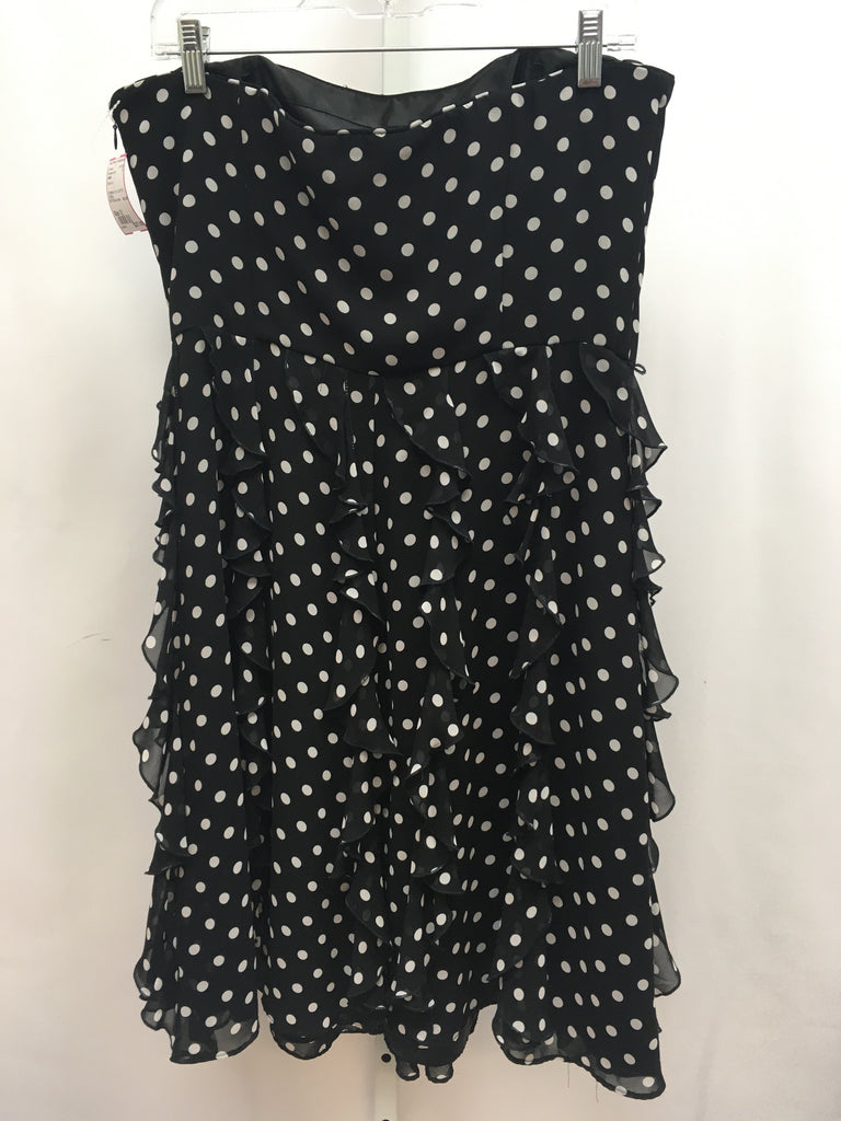 Size 12 WHBM Black Dot Sleeveless Dress