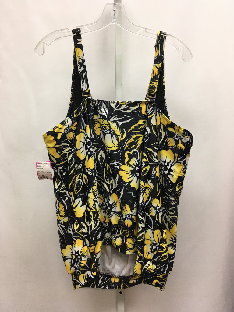 Size 18 Black/Yellow Swimsuit Top Only