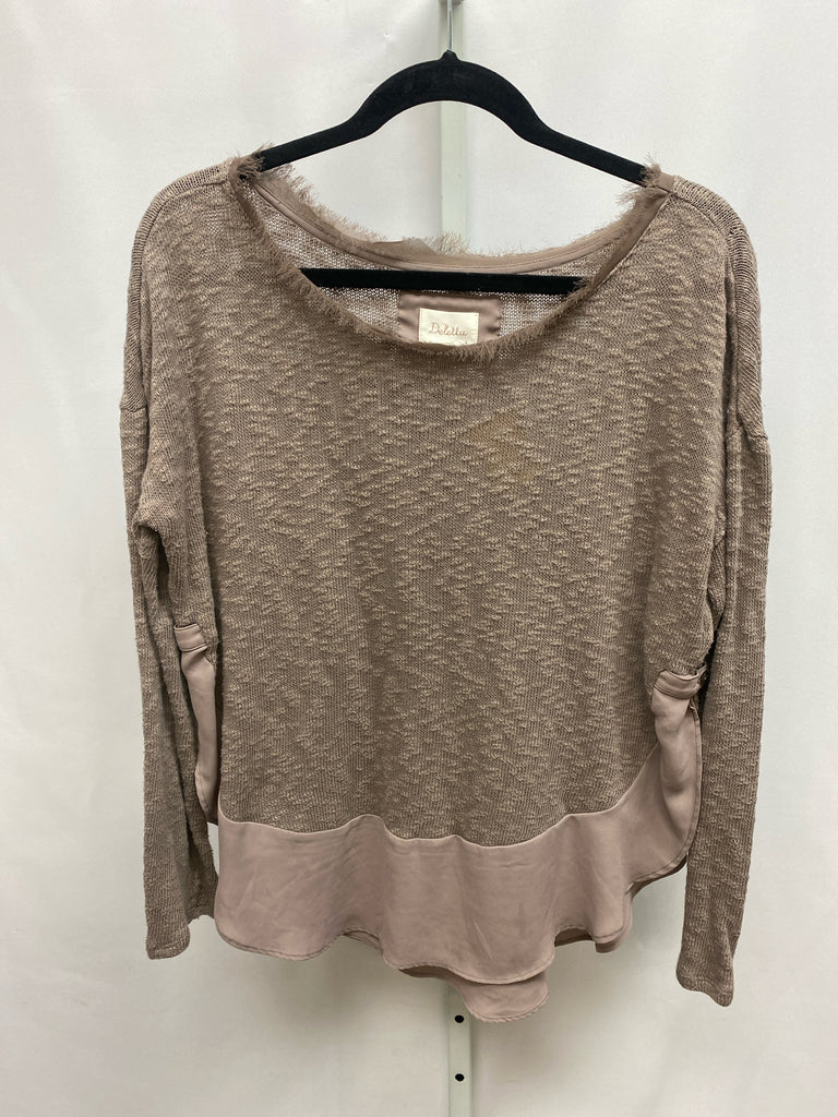 Deletta Size Small Beige Long Sleeve Top