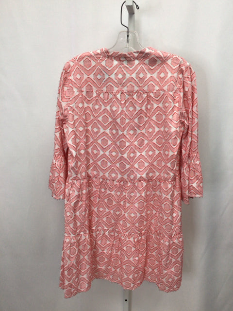 Size XS Tommy Bahama White/Pink 3/4 Sleeve Dress