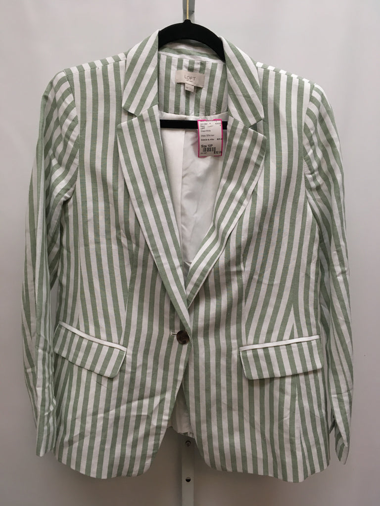 LOFT Size 10P Green/White Blazer