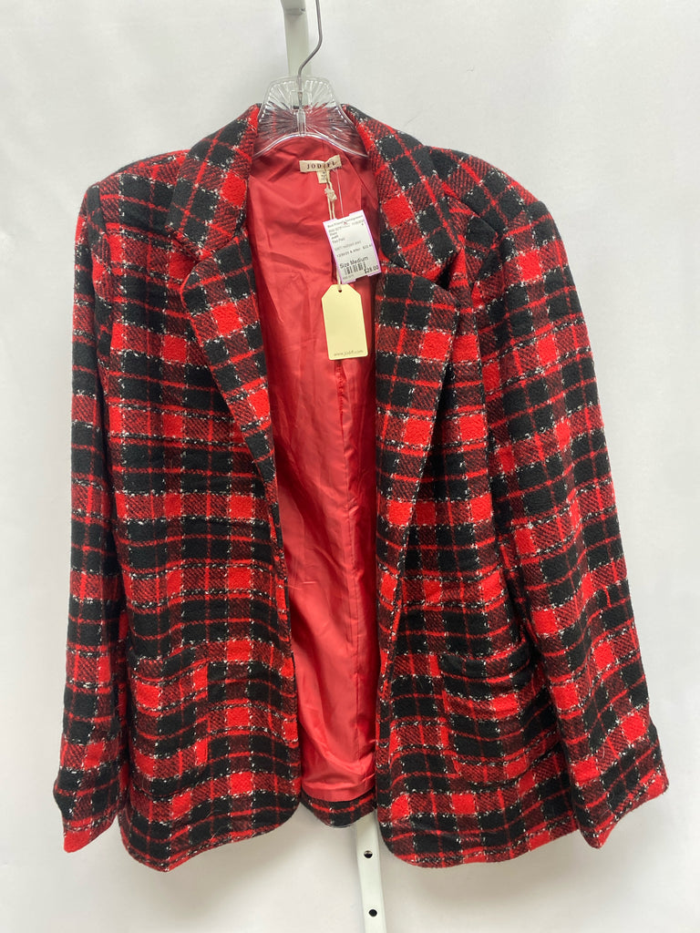 Jodifl Size Medium Red Plaid Blazer
