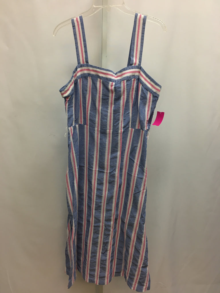 Size 12 Jones Studio Blue Stripe Sleeveless Dress