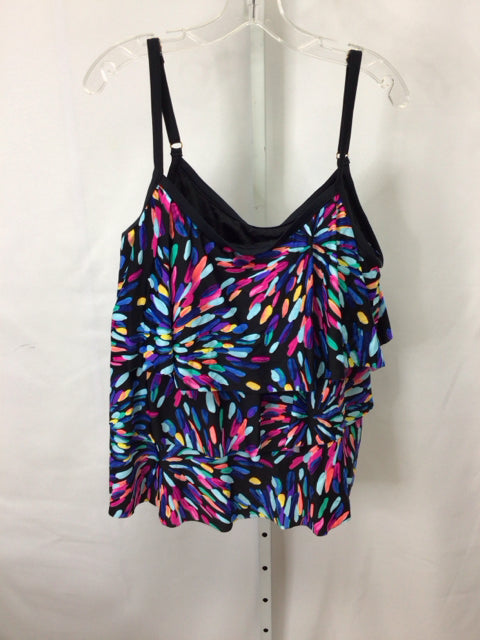 Size 20W Black/Multi Swimsuit Top Only