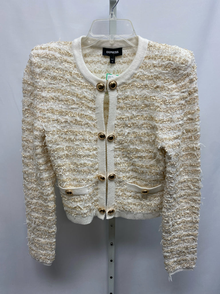 Express Size XS Cream/Gold Blazer