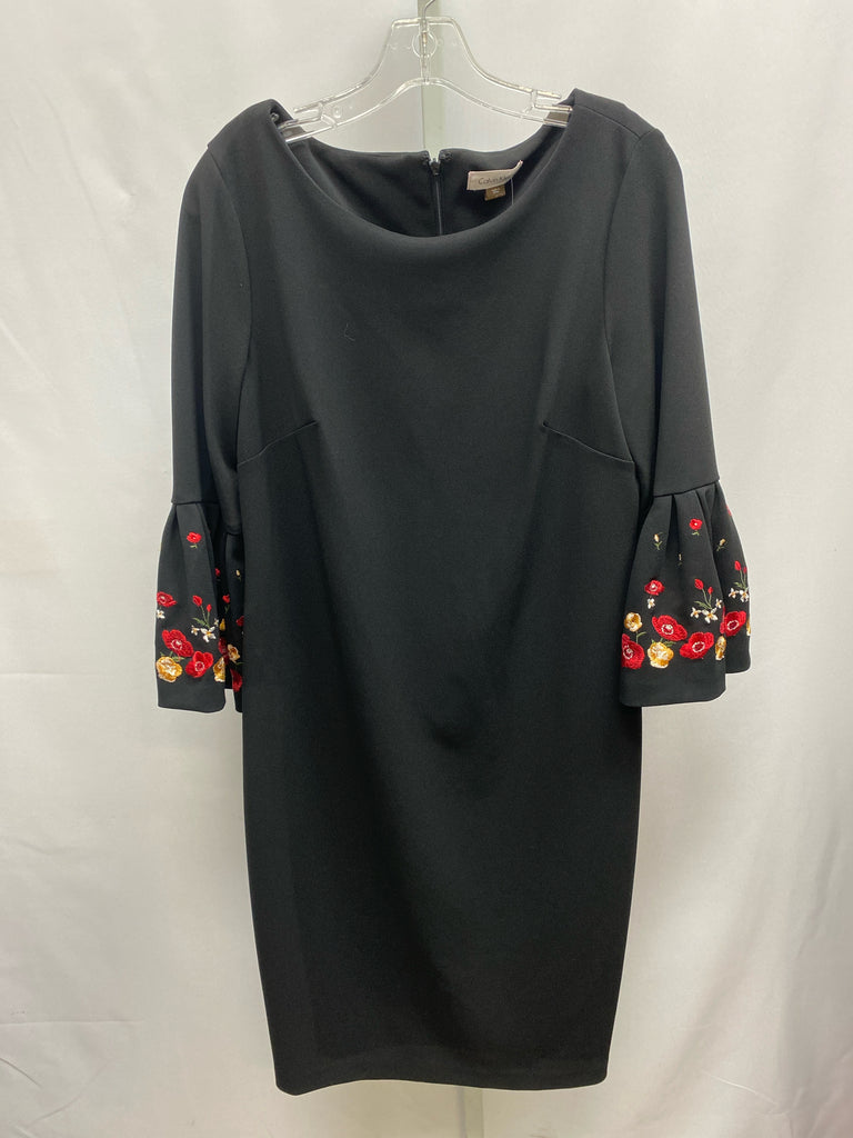 Size 12 Calvin Klein Black 3/4 Sleeve Dress