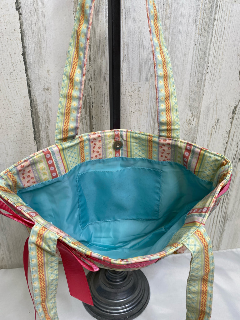 Longaberger pink/yellow Handbag