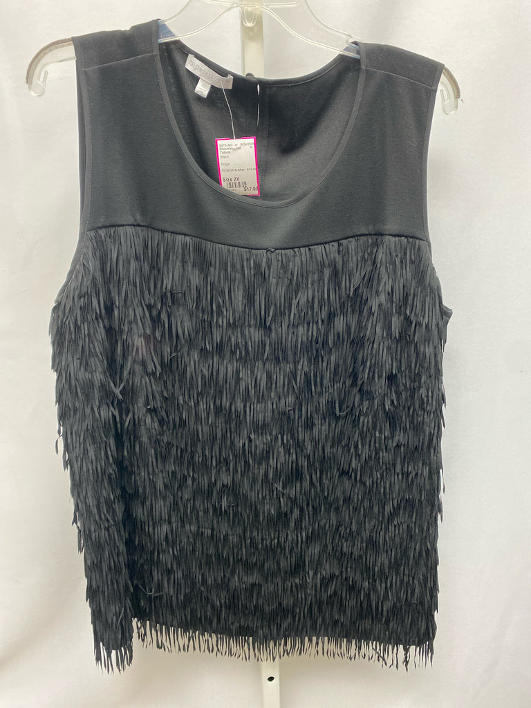Talbots Size 2X Black Sleeveless Top